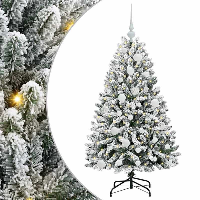 vidaXL Mű karácsonyfa Zöld és Fehér 120 cm PVC és fém