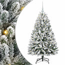 vidaXL Mű karácsonyfa 150 LED-del Zöld és Fehér 120 cm PVC és fém