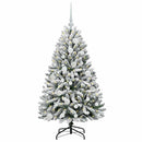vidaXL Mű karácsonyfa 150 LED-del Zöld és Fehér 120 cm PVC és fém