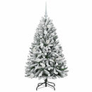 vidaXL Mű karácsonyfa 150 LED-del Zöld és Fehér 120 cm PVC és fém