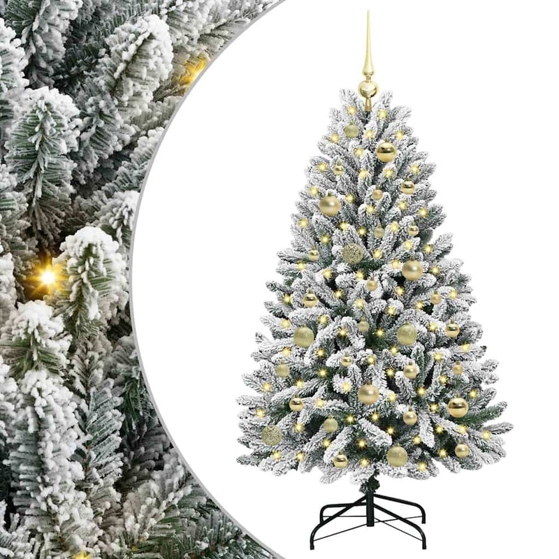vidaXL Mű karácsonyfa Zöld és Fehér 120 cm PVC és fém