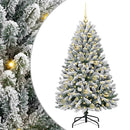 vidaXL Mű karácsonyfa 150 LED-del Zöld és Fehér 120 cm PVC és fém