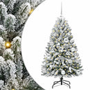 vidaXL Mű karácsonyfa 150 LED-del Zöld és Fehér 120 cm PVC és fém