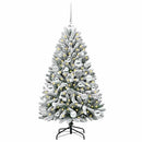 vidaXL Mű karácsonyfa 150 LED-del Zöld és Fehér 120 cm PVC és fém