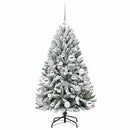 vidaXL Mű karácsonyfa 150 LED-del Zöld és Fehér 120 cm PVC és fém