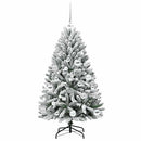 vidaXL Mű karácsonyfa 150 LED-del Zöld és Fehér 120 cm PVC és fém