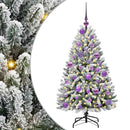vidaXL Mű karácsonyfa 150 LED-del Zöld és Fehér 120 cm PVC és fém