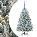 vidaXL Mű karácsonyfa 150 LED-del Zöld és Fehér 120 cm PVC és fém