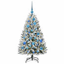 vidaXL Mű karácsonyfa 150 LED-del Zöld és Fehér 120 cm PVC és fém