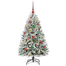 vidaXL Mű karácsonyfa 150 LED-del Zöld és Fehér 120 cm PVC és fém