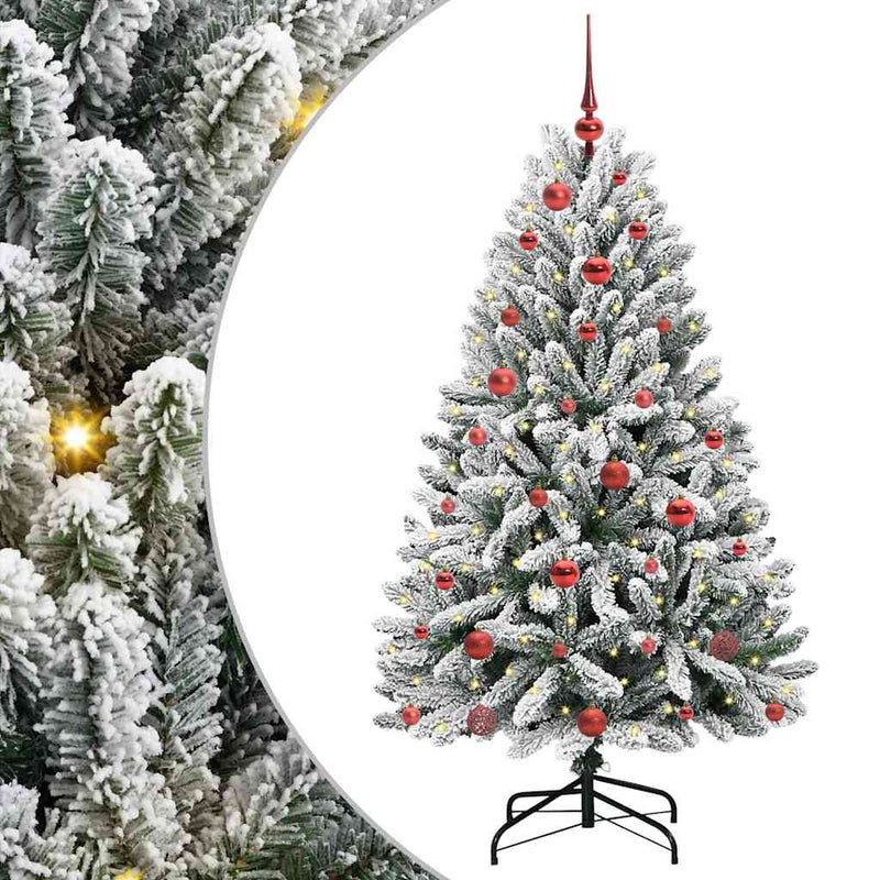 vidaXL Mű karácsonyfa Zöld és Fehér 150 cm PVC és fém