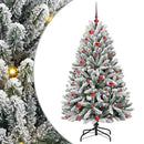 vidaXL Mű karácsonyfa 150 LED-del Zöld és Fehér 150 cm PVC és fém