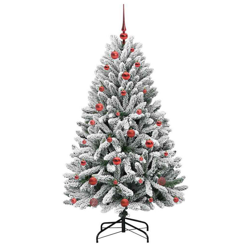 vidaXL Mű karácsonyfa Zöld és Fehér 150 cm PVC és fém