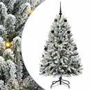 vidaXL Mű karácsonyfa 150 LED-del Zöld és Fehér 150 cm PVC és fém