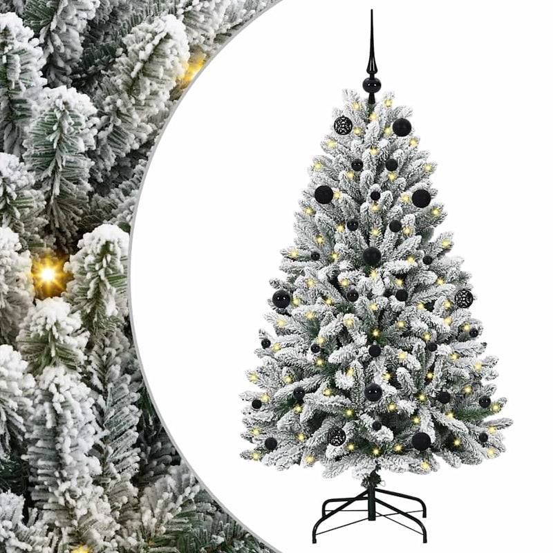 vidaXL Mű karácsonyfa Zöld és Fehér 150 cm PVC és fém