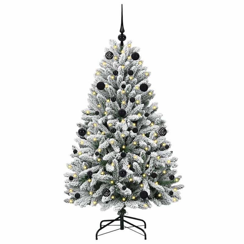 vidaXL Mű karácsonyfa Zöld és Fehér 150 cm PVC és fém