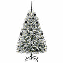 vidaXL Mű karácsonyfa 150 LED-del Zöld és Fehér 150 cm PVC és fém