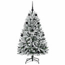 vidaXL Mű karácsonyfa 150 LED-del Zöld és Fehér 150 cm PVC és fém