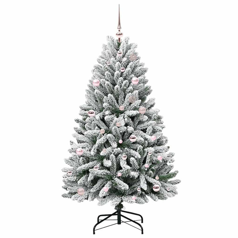 vidaXL Mű karácsonyfa Zöld és Fehér 150 cm PVC és fém