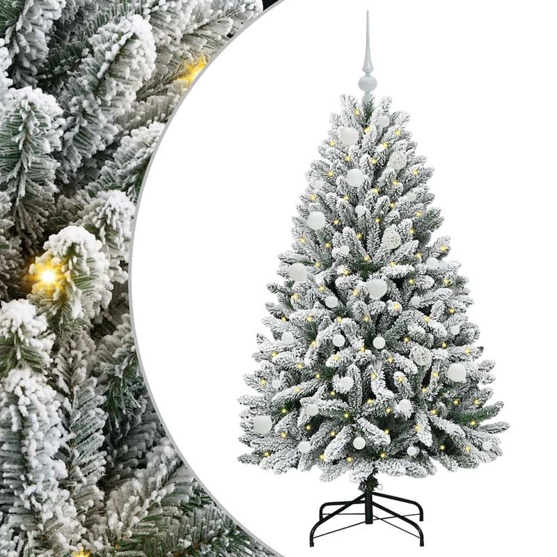 vidaXL Mű karácsonyfa Zöld és Fehér 150 cm PVC és fém