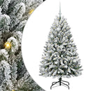 vidaXL Mű karácsonyfa 150 LED-del Zöld és Fehér 150 cm PVC és fém