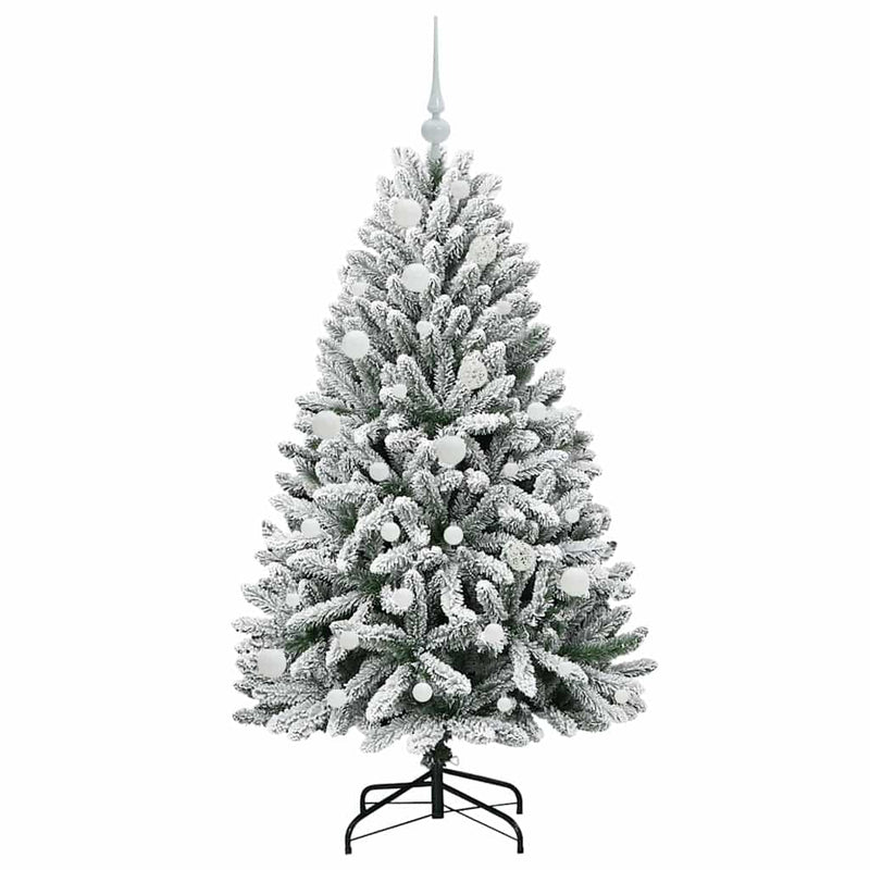 vidaXL Mű karácsonyfa Zöld és Fehér 150 cm PVC és fém