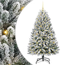 vidaXL Mű karácsonyfa 150 LED-del Zöld és Fehér 150 cm PVC és fém