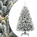 vidaXL Mű karácsonyfa 150 LED-del Zöld és Fehér 150 cm PVC és fém