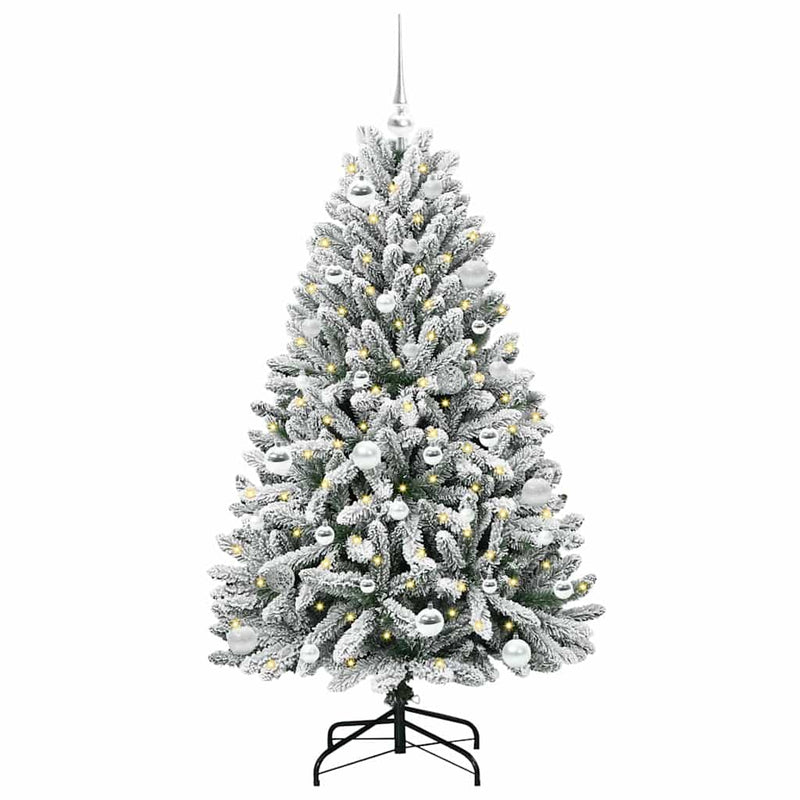vidaXL Mű karácsonyfa Zöld és Fehér 150 cm PVC és fém