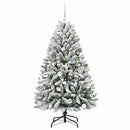 vidaXL Mű karácsonyfa 150 LED-del Zöld és Fehér 150 cm PVC és fém