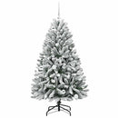 vidaXL Mű karácsonyfa 150 LED-del Zöld és Fehér 150 cm PVC és fém