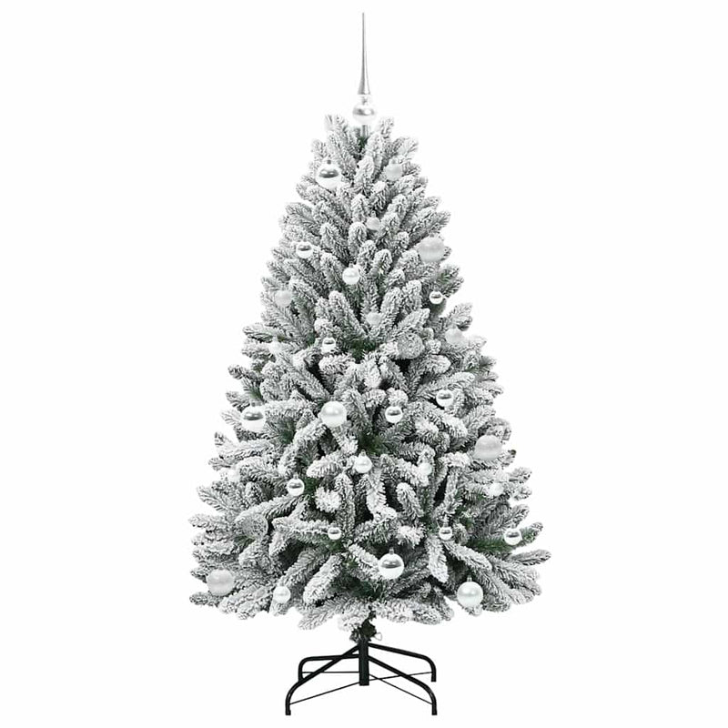 vidaXL Mű karácsonyfa Zöld és Fehér 150 cm PVC és fém