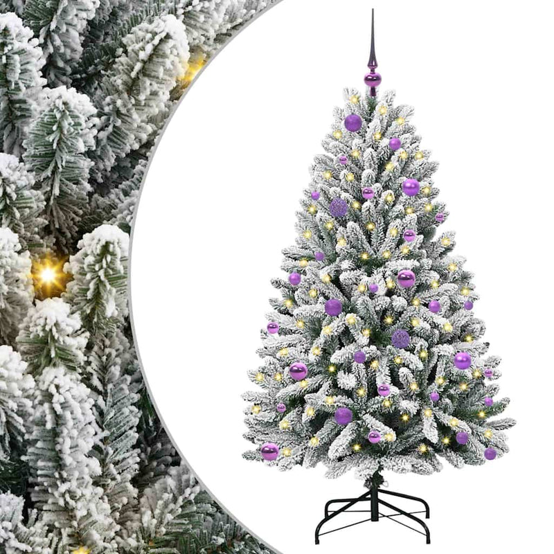vidaXL Mű karácsonyfa Zöld és Fehér 150 cm PVC és fém