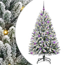 vidaXL Mű karácsonyfa 150 LED-del Zöld és Fehér 150 cm PVC és fém