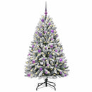 vidaXL Mű karácsonyfa 150 LED-del Zöld és Fehér 150 cm PVC és fém
