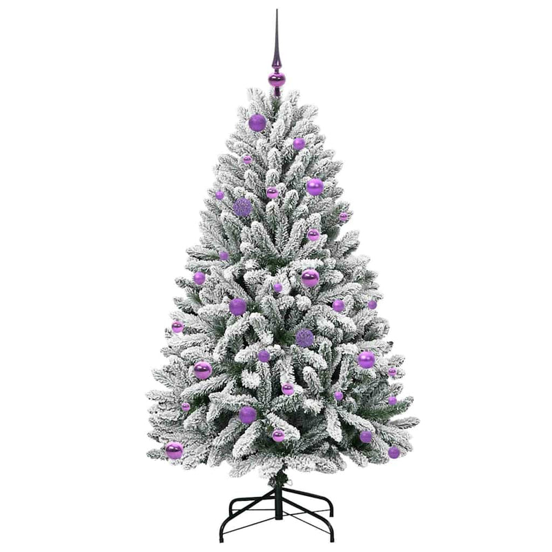 vidaXL Mű karácsonyfa Zöld és Fehér 150 cm PVC és fém