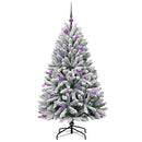 vidaXL Mű karácsonyfa 150 LED-del Zöld és Fehér 150 cm PVC és fém