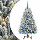 vidaXL Mű karácsonyfa 150 LED-del Zöld és Fehér 150 cm PVC és fém