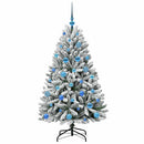 vidaXL Mű karácsonyfa 150 LED-del Zöld és Fehér 150 cm PVC és fém