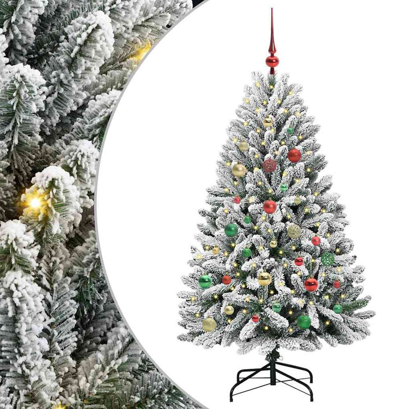 vidaXL Mű karácsonyfa Zöld és Fehér 150 cm PVC és fém