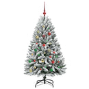 vidaXL Mű karácsonyfa 150 LED-del Zöld és Fehér 150 cm PVC és fém