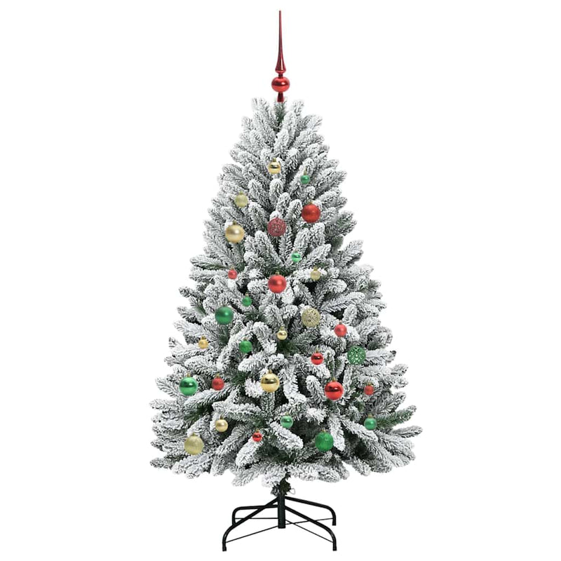 vidaXL Mű karácsonyfa Zöld és Fehér 150 cm PVC és fém