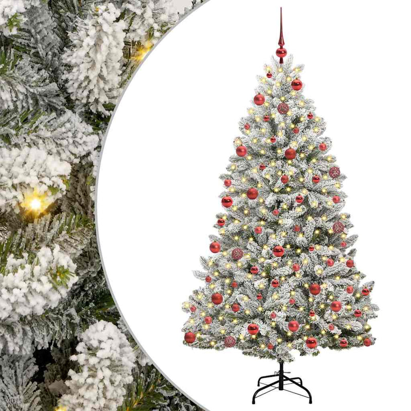 vidaXL Mű karácsonyfa Zöld és Fehér 180 cm PVC és fém
