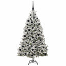 vidaXL Mű karácsonyfa 300 LED-del Zöld és Fehér 180 cm PVC és fém