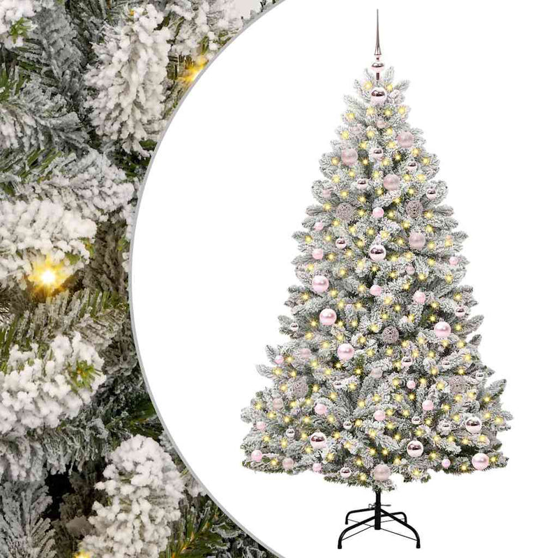vidaXL Mű karácsonyfa Zöld és Fehér 180 cm PVC és fém