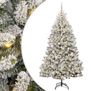 vidaXL Mű karácsonyfa 300 LED-del Zöld és Fehér 180 cm PVC és fém