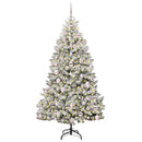 vidaXL Mű karácsonyfa 300 LED-del Zöld és Fehér 180 cm PVC és fém