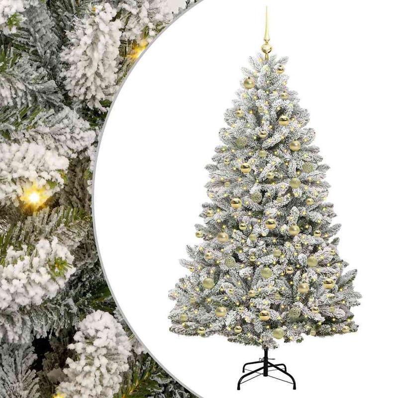 vidaXL Mű karácsonyfa Zöld és Fehér 180 cm PVC és fém