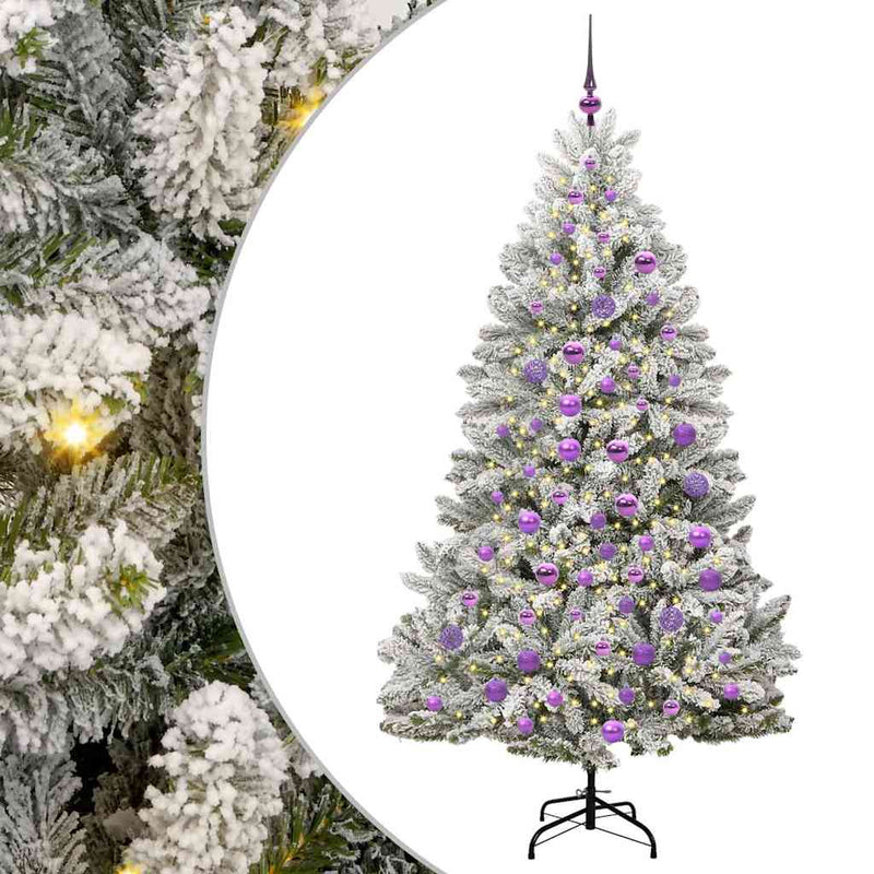 vidaXL Mű karácsonyfa Zöld és Fehér 180 cm PVC és fém