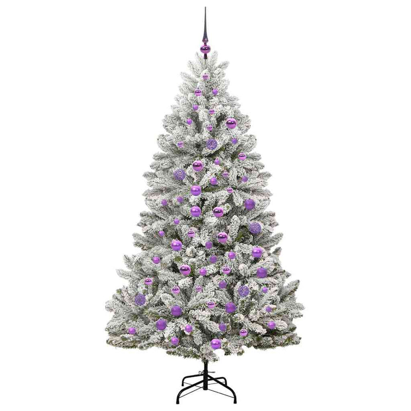 vidaXL Mű karácsonyfa Zöld és Fehér 180 cm PVC és fém